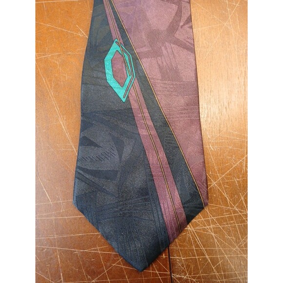 Bugle Boy Men Neck Tie 58”x 3.75" 80s 90s Abstract Print Retro Vintage - Picture 2 of 5